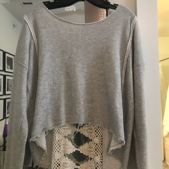 Free People Victoria Lace Crochet Back Pullover - Picture 4 of 11